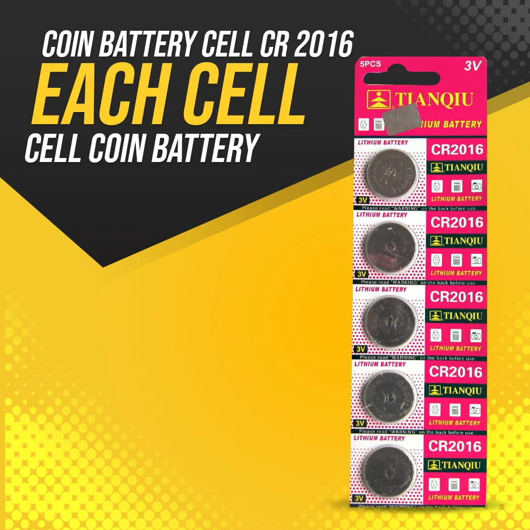 Coin Battery Cell CR 2016 - Each Cell - Cell Coin Battery | Button Cell | Button Battery | Cell