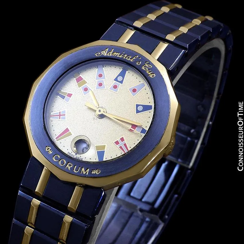 Corum Admiral's Cup Ladies Nautical Watch - Solid 18K Gold & Ceramic