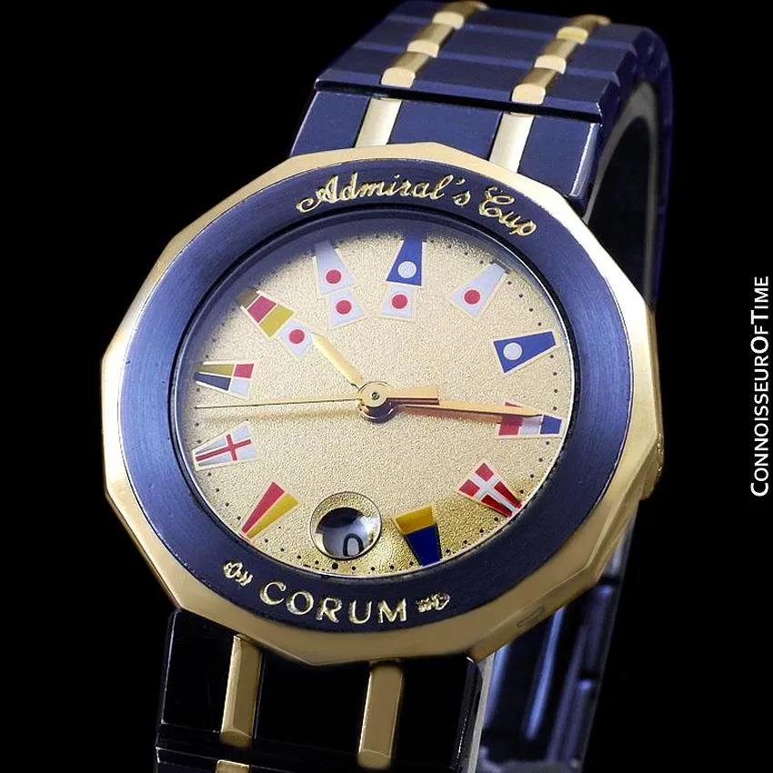 Corum Admiral's Cup Ladies Nautical Watch - Solid 18K Gold & Ceramic