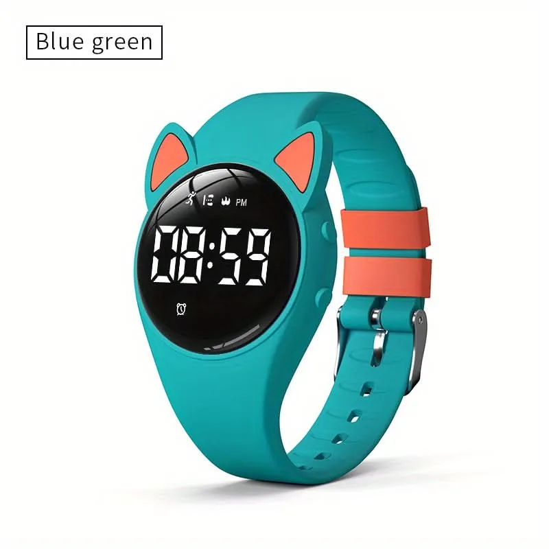 Cute Cat Ear Digital Watch for Kids - Silicone Band