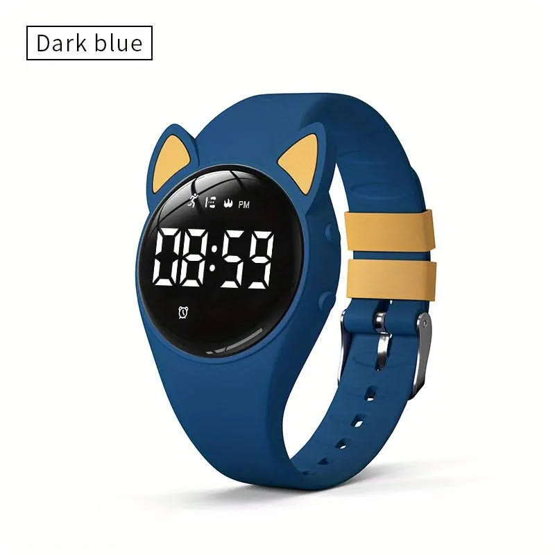 Cute Cat Ear Digital Watch for Kids - Silicone Band