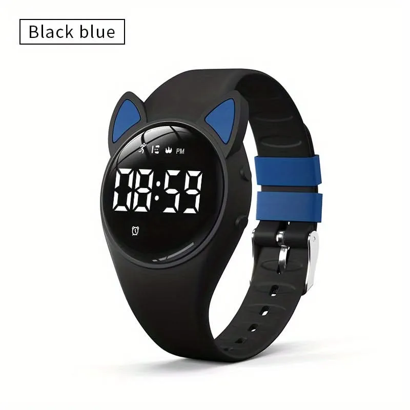 Cute Cat Ear Digital Watch for Kids - Silicone Band