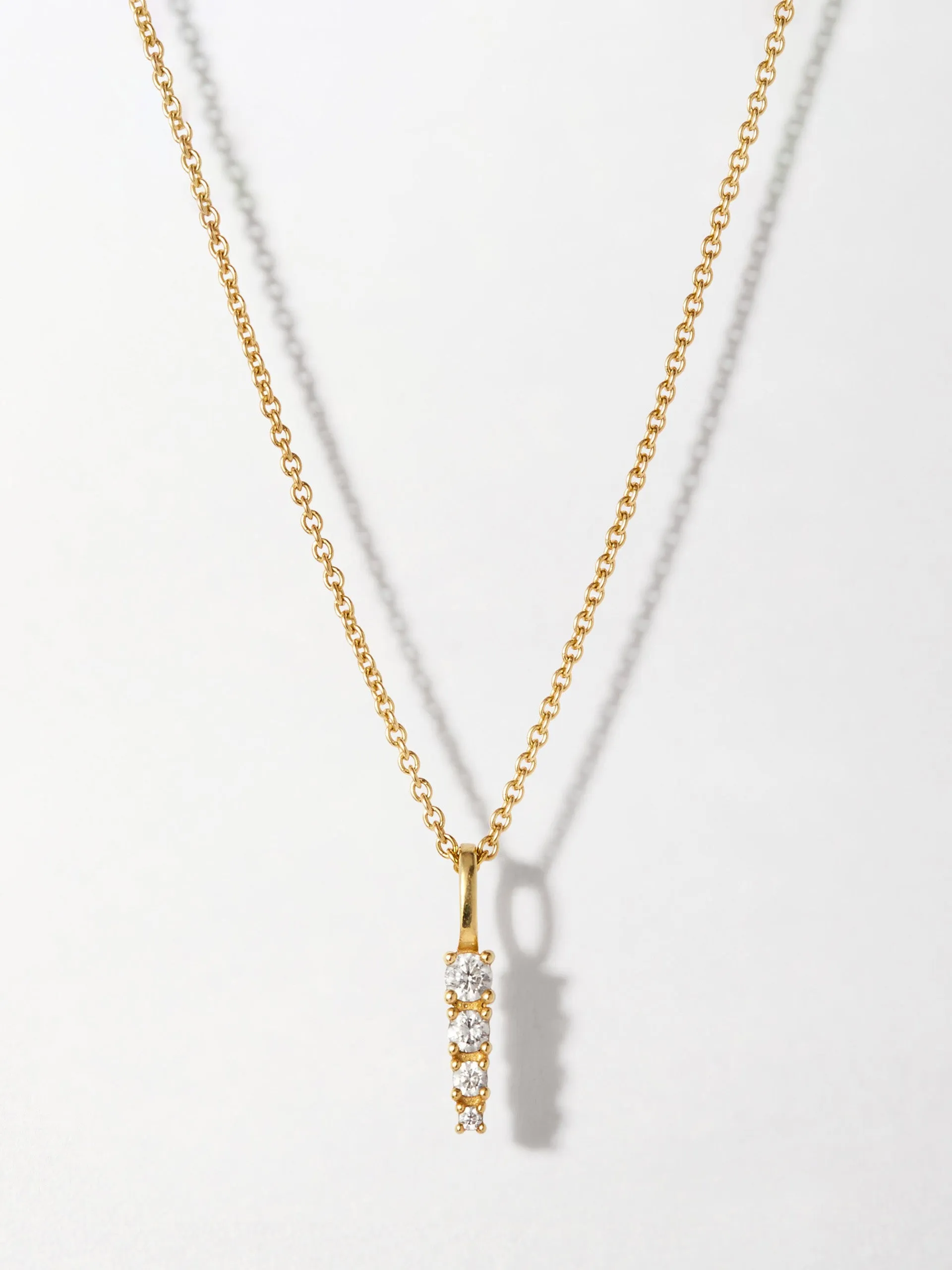 Dainty diamond drop necklace