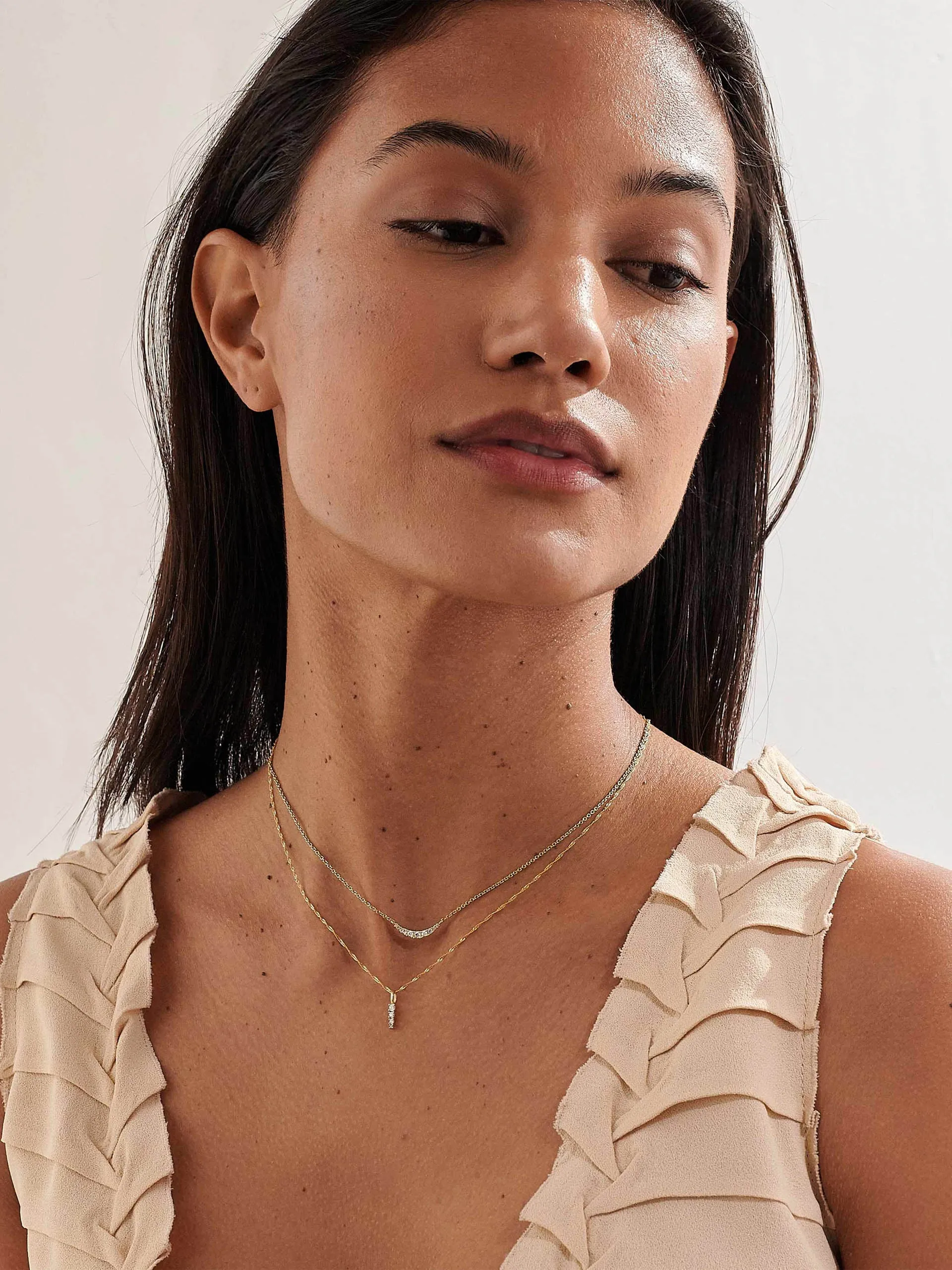 Dainty diamond drop necklace