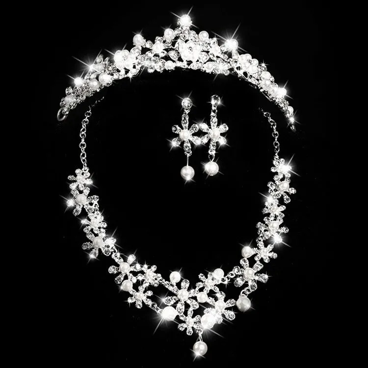 Diamond Earrings Necklace Bridal Jewelry