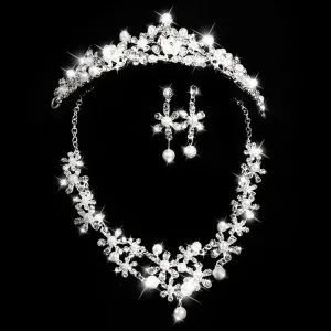 Diamond Earrings Necklace Bridal Jewelry