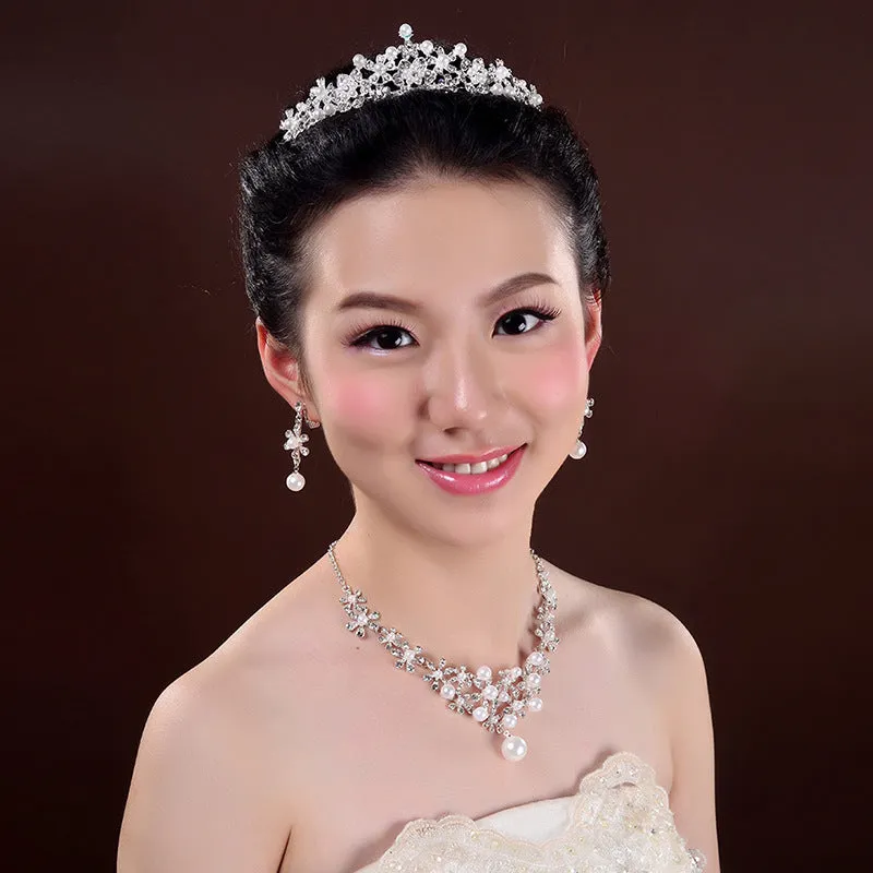 Diamond Earrings Necklace Bridal Jewelry