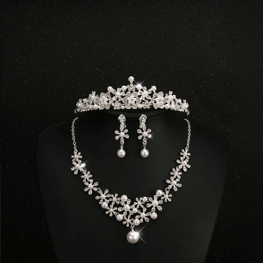 Diamond Earrings Necklace Bridal Jewelry