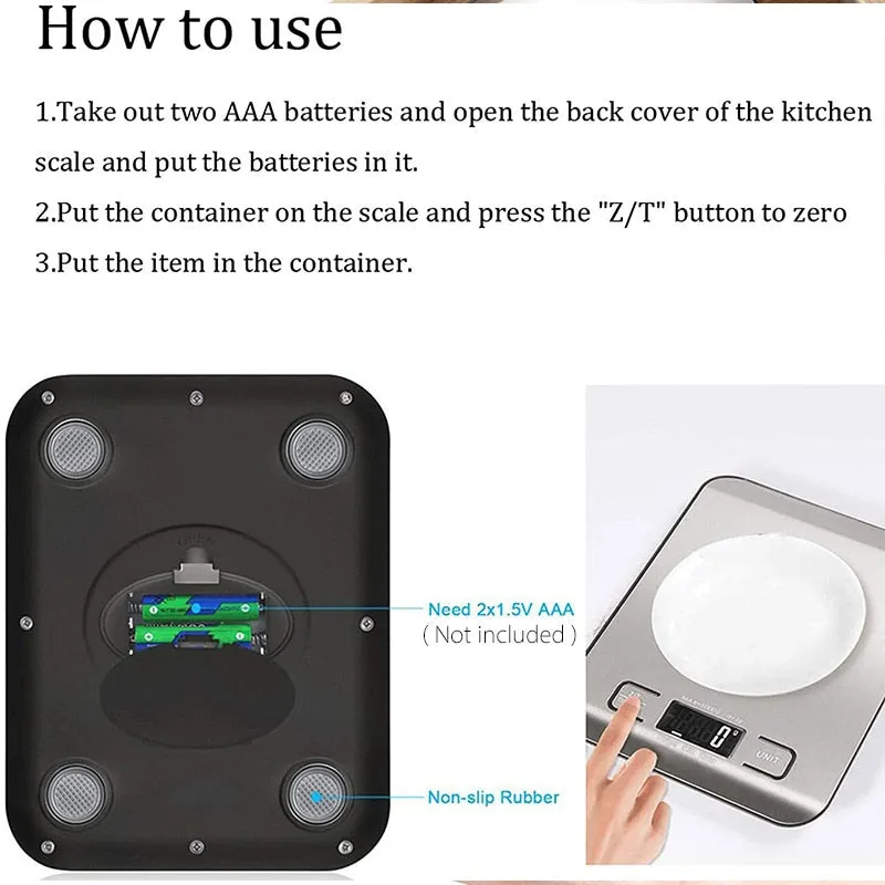 Digital Kitchen Scale 5kg/10kg Food Multi-Function 304 Stain