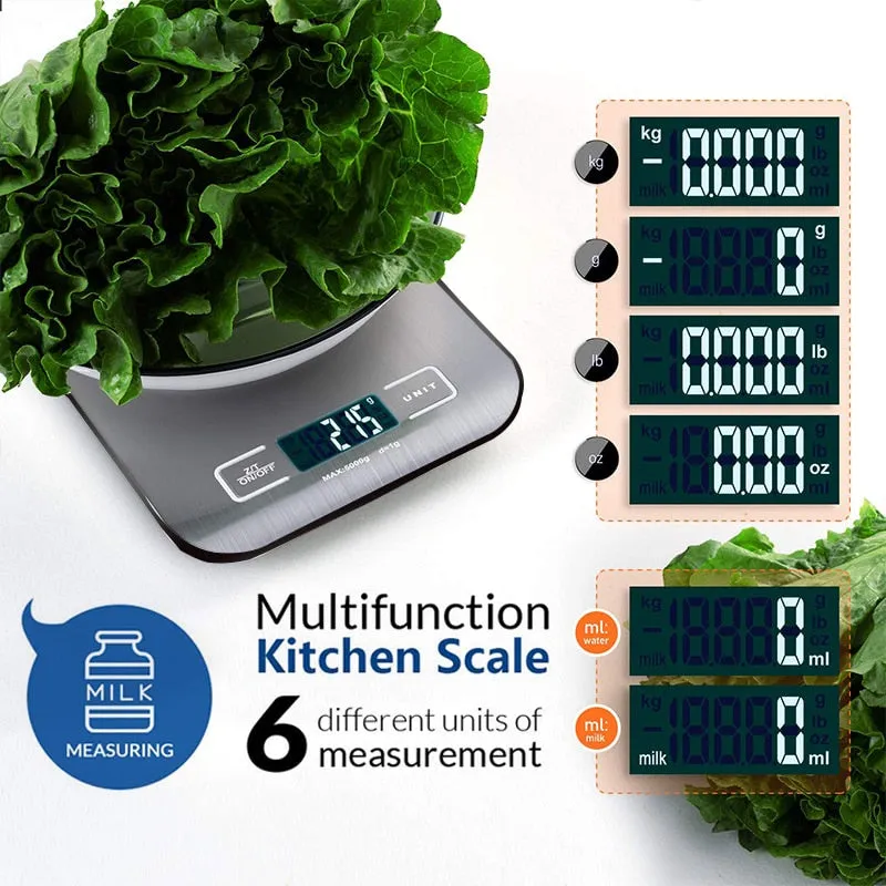 Digital Kitchen Scale 5kg/10kg Food Multi-Function 304 Stain