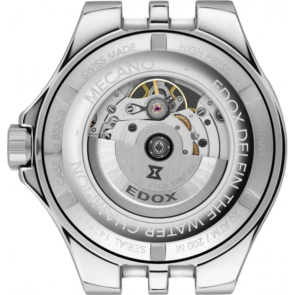 Edox Delfin Mecano Men's Blue Watch 85303-357BUCAB-BUIRB