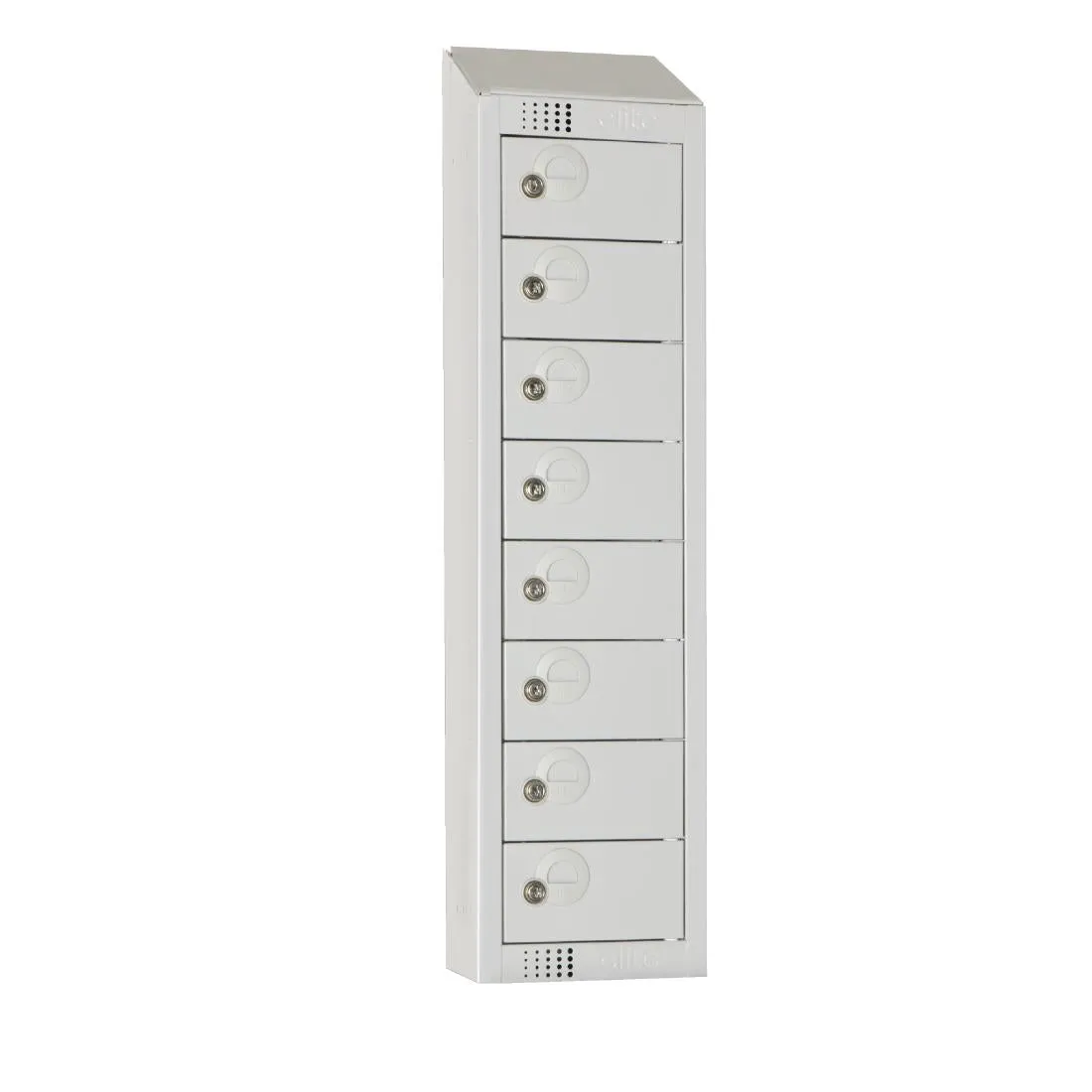 Elite Personal Effects Locker 8 Door Grey Camlock Sloping Top