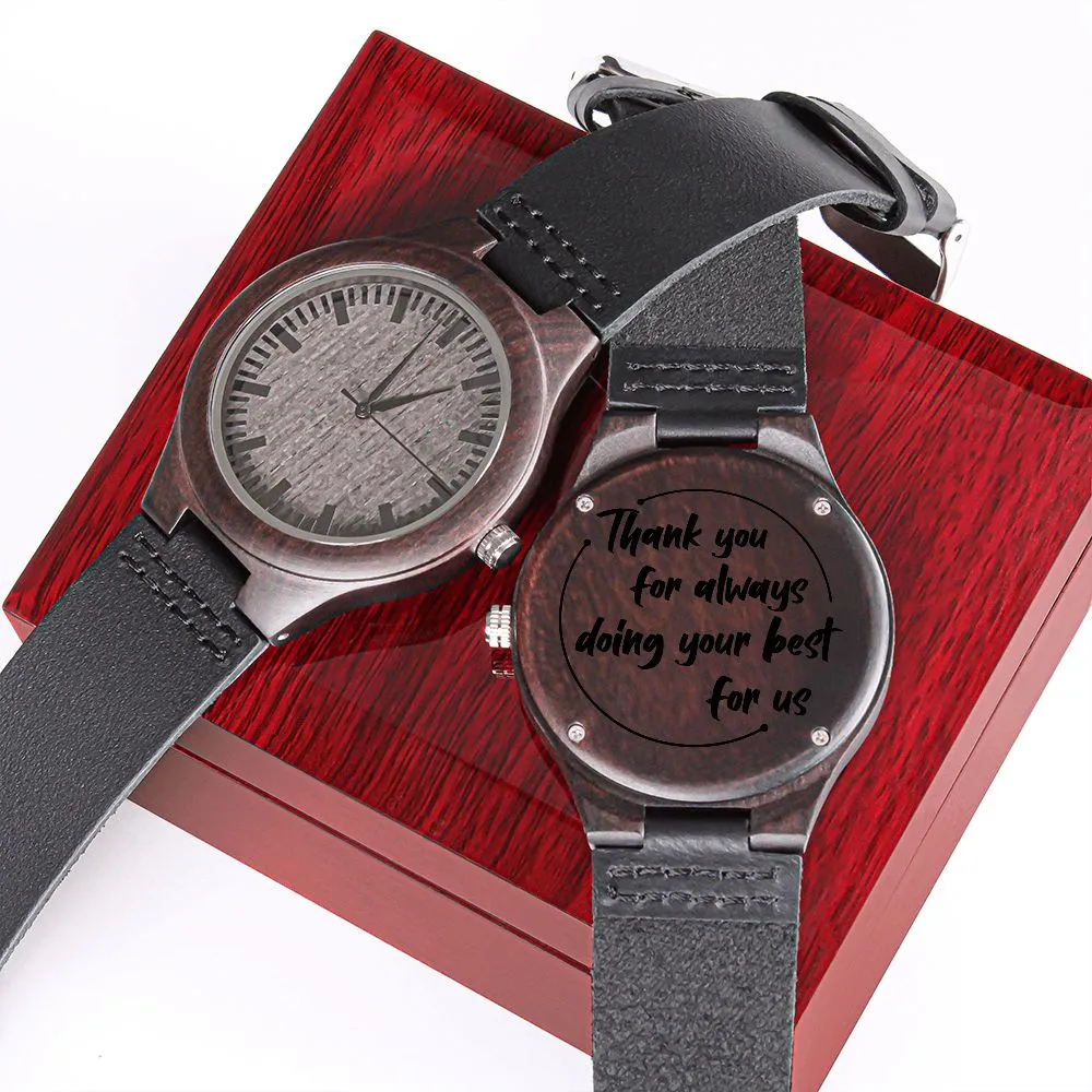 Engraved Gift Wooden Watch, Gift for Dad Christmas Birthday Gift