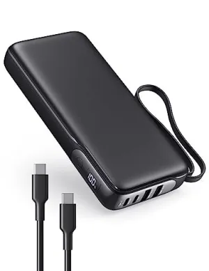 evatronic Power Bank, 65W 20000mAh Laptop Power Bank Portable Charger, PD3.0 Fast Charging 4-Port with LED Display Type C Battery Pack for MacBook, Dell, HP, iPhone 15, iPad, Galaxy (Black)