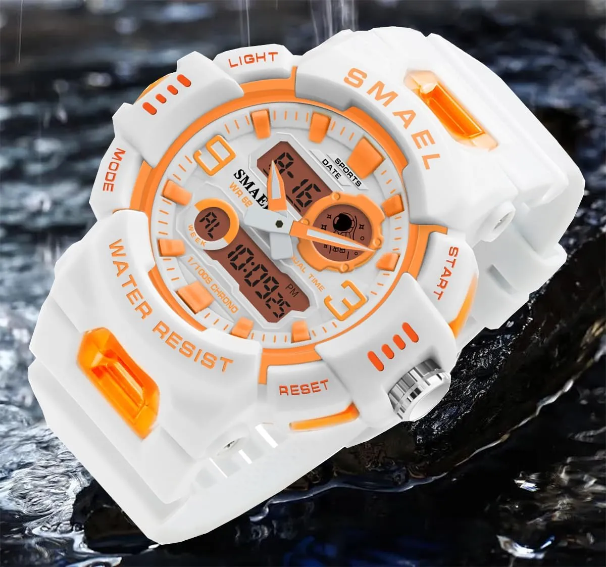 FANMIS Unisex Analog Digital Outdoor Sports Watch Military Tactics Multi Function LED Electronic Large Waterproof Watch Candy Color Student Wrist Watch