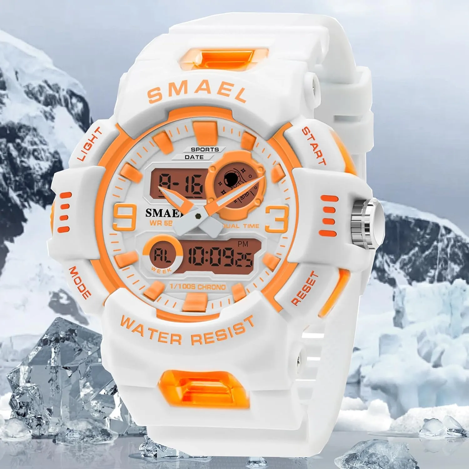 FANMIS Unisex Analog Digital Outdoor Sports Watch Military Tactics Multi Function LED Electronic Large Waterproof Watch Candy Color Student Wrist Watch