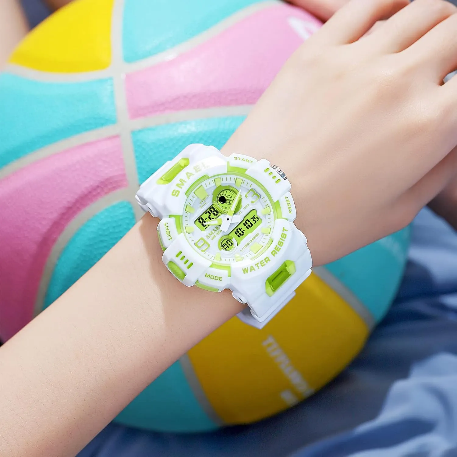 FANMIS Unisex Analog Digital Outdoor Sports Watch Military Tactics Multi Function LED Electronic Large Waterproof Watch Candy Color Student Wrist Watch