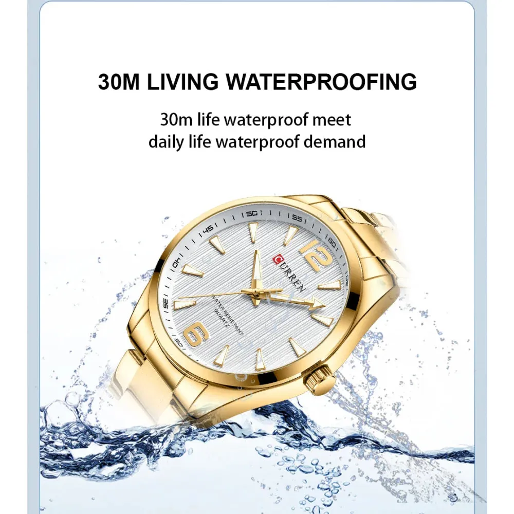 Fashion Brand Men's Watches with Luminous Hands Business Stainless Steel Band Wristwatches for Male