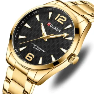Fashion Brand Men's Watches with Luminous Hands Business Stainless Steel Band Wristwatches for Male