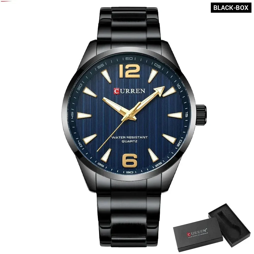 Fashion Brand Men's Watches with Luminous Hands Business Stainless Steel Band Wristwatches for Male
