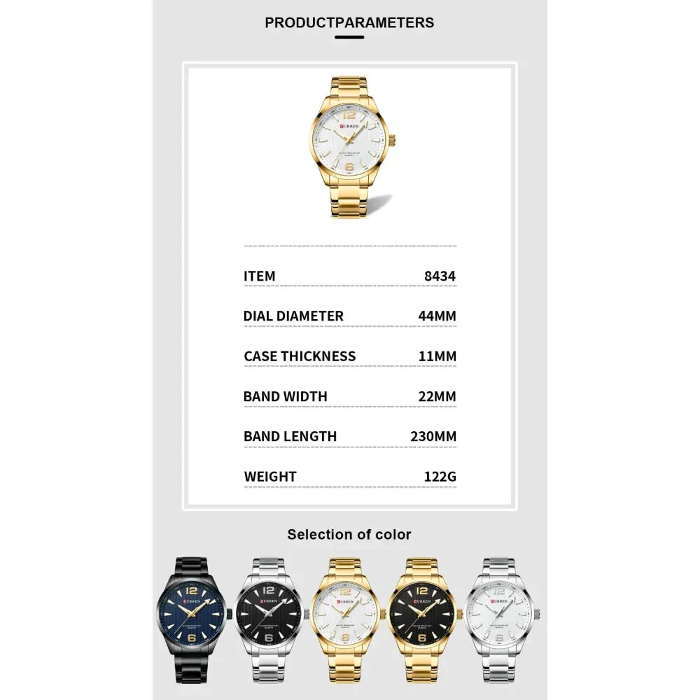 Fashion Brand Men's Watches with Luminous Hands Business Stainless Steel Band Wristwatches for Male