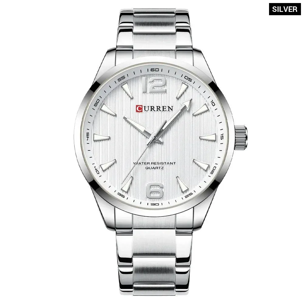 Fashion Brand Men's Watches with Luminous Hands Business Stainless Steel Band Wristwatches for Male