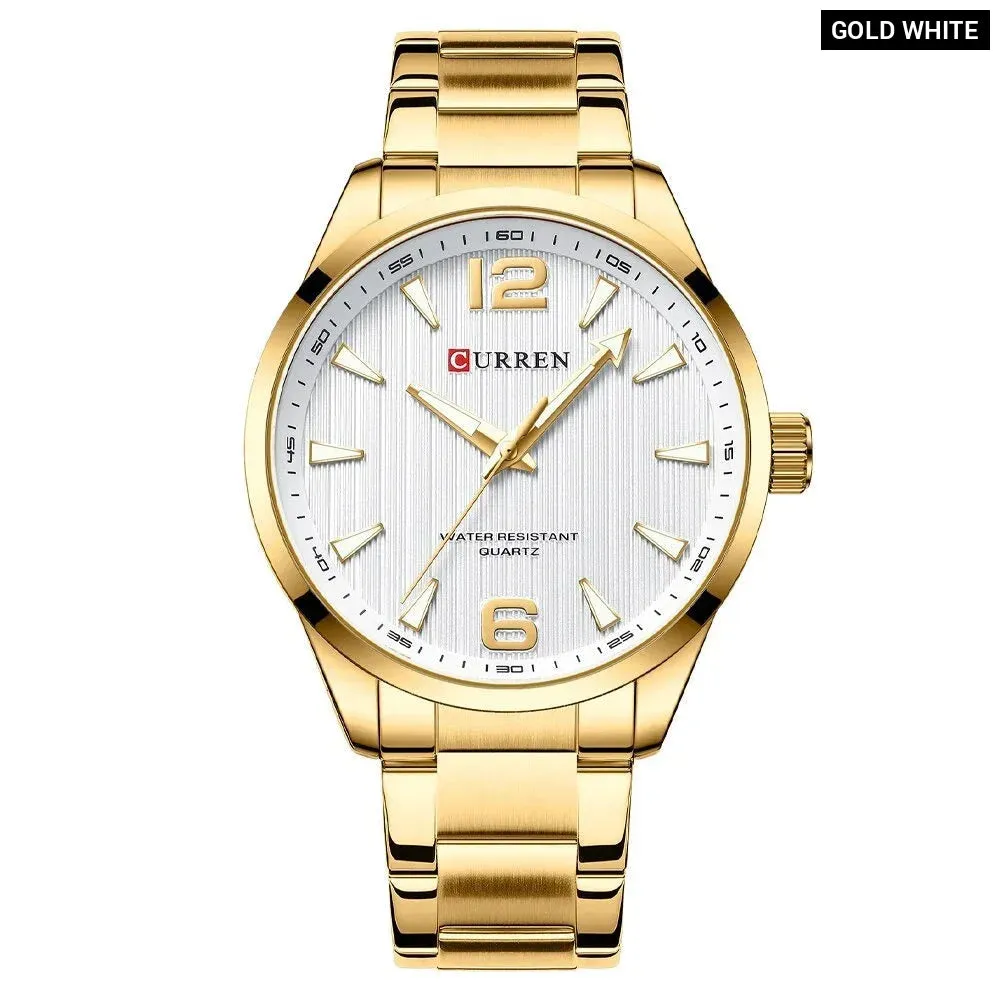 Fashion Brand Men's Watches with Luminous Hands Business Stainless Steel Band Wristwatches for Male