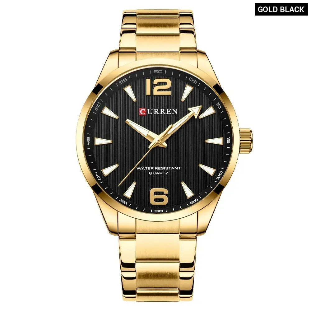 Fashion Brand Men's Watches with Luminous Hands Business Stainless Steel Band Wristwatches for Male