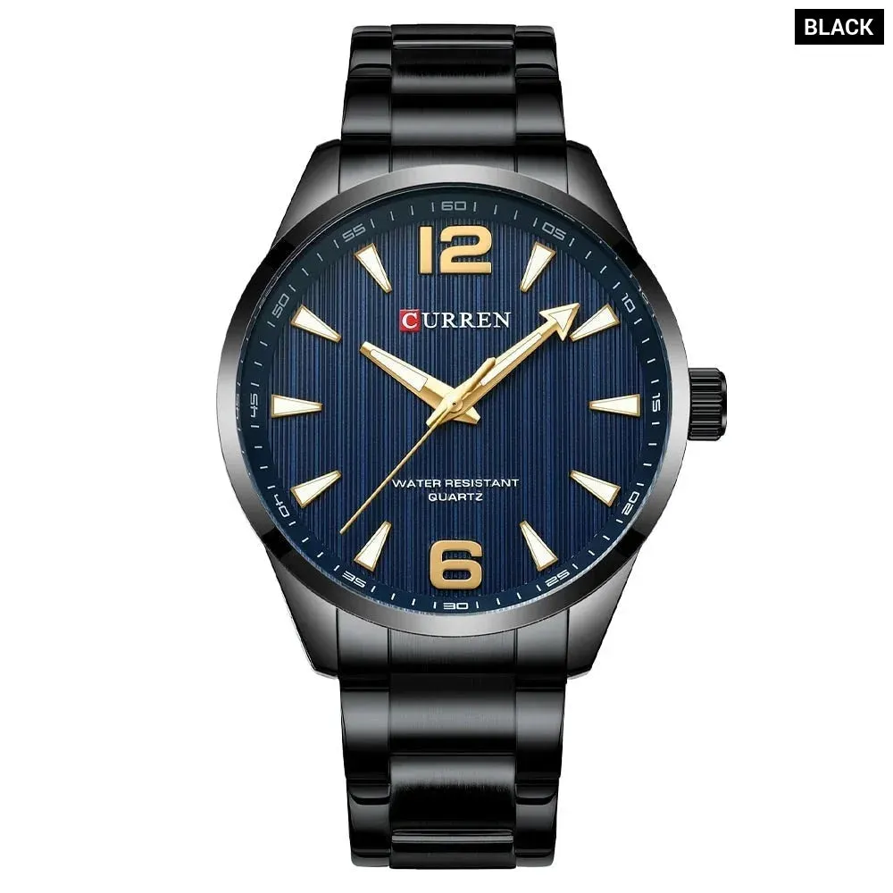 Fashion Brand Men's Watches with Luminous Hands Business Stainless Steel Band Wristwatches for Male