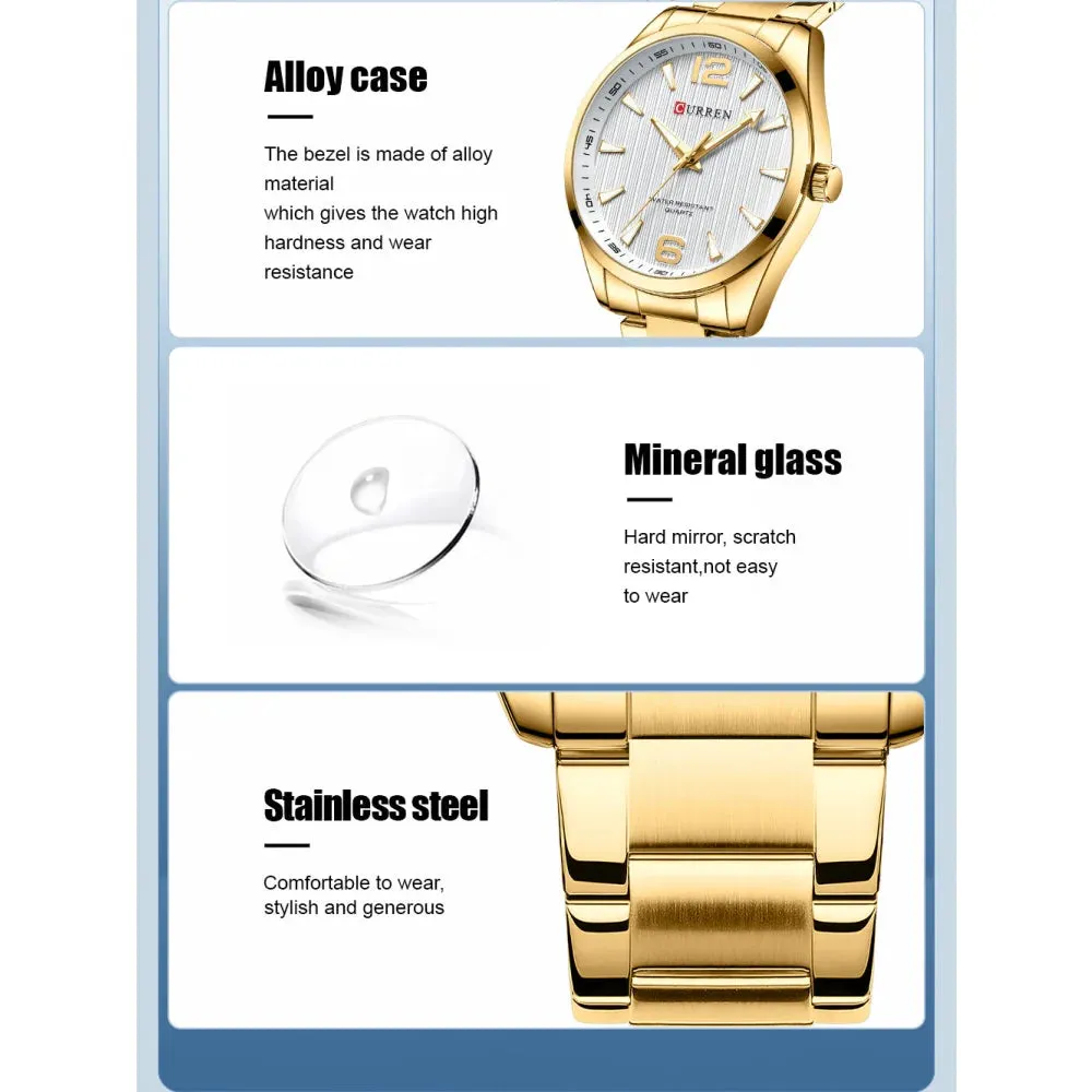 Fashion Brand Men's Watches with Luminous Hands Business Stainless Steel Band Wristwatches for Male