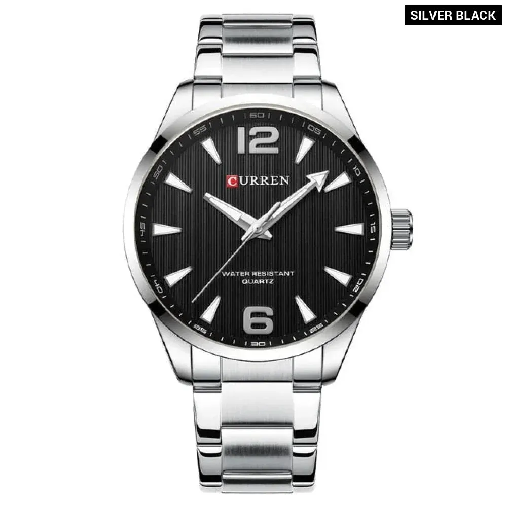 Fashion Brand Men's Watches with Luminous Hands Business Stainless Steel Band Wristwatches for Male