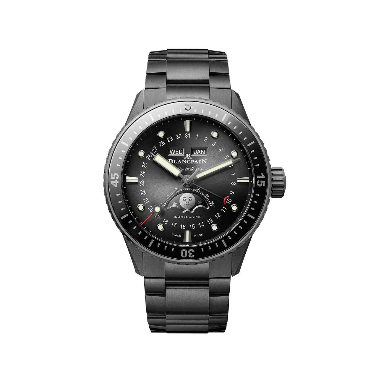 Fifty Fathoms Bathyscaphe Quantième Complet Phases de Lune