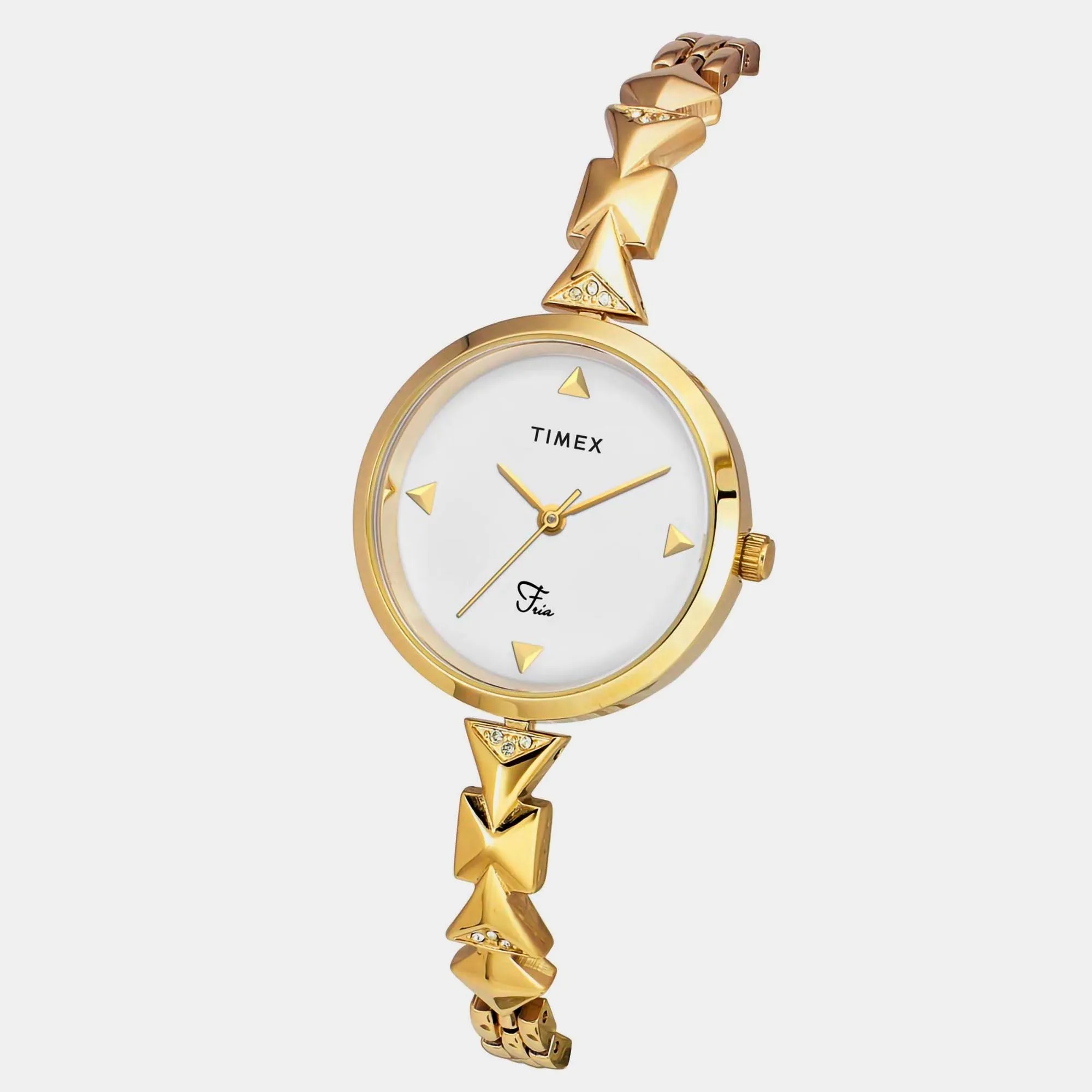 Fria Women's White Analog Brass Watch TWEL18301