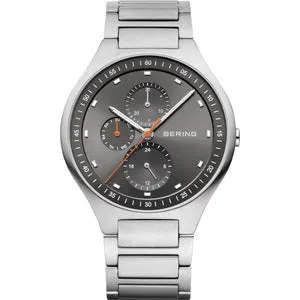 Gents Titanium Bracelet Watch With Multi Function Grey Dial
