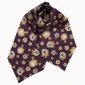 Gilded Keeper - Silk Ascot Cravat Tie - Plum
