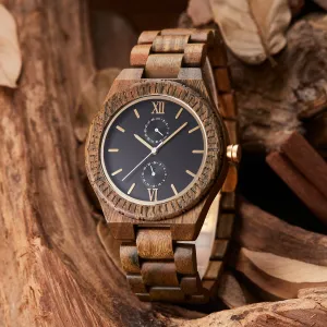 Giza - Black Face Green Sandalwood Chronograph