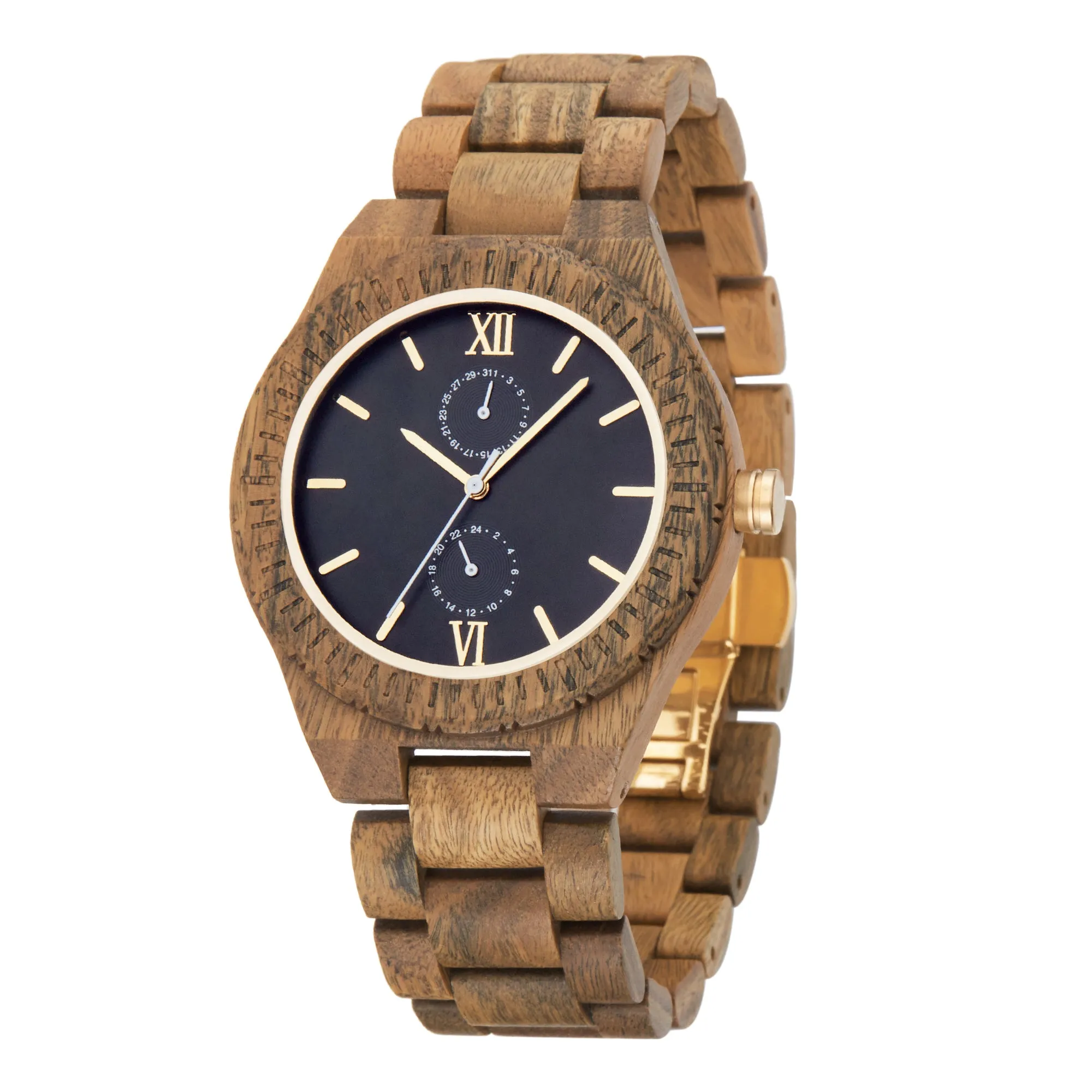 Giza - Black Face Green Sandalwood Chronograph