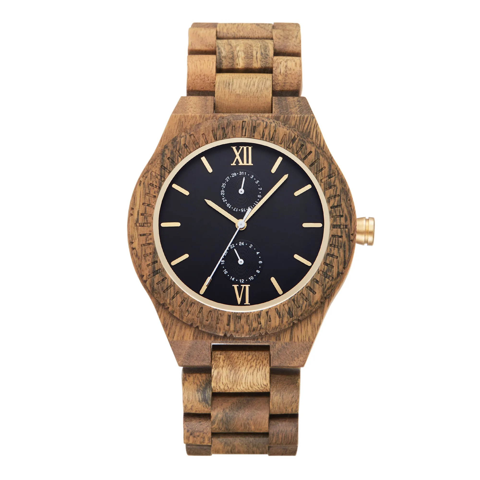 Giza - Black Face Green Sandalwood Chronograph