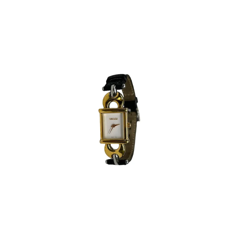 GUCCI 1800L GOLD TONED QUARTZ WATCH W/ INTERCHANGABLE BANDS