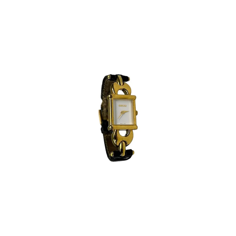 GUCCI 1800L GOLD TONED QUARTZ WATCH W/ INTERCHANGABLE BANDS