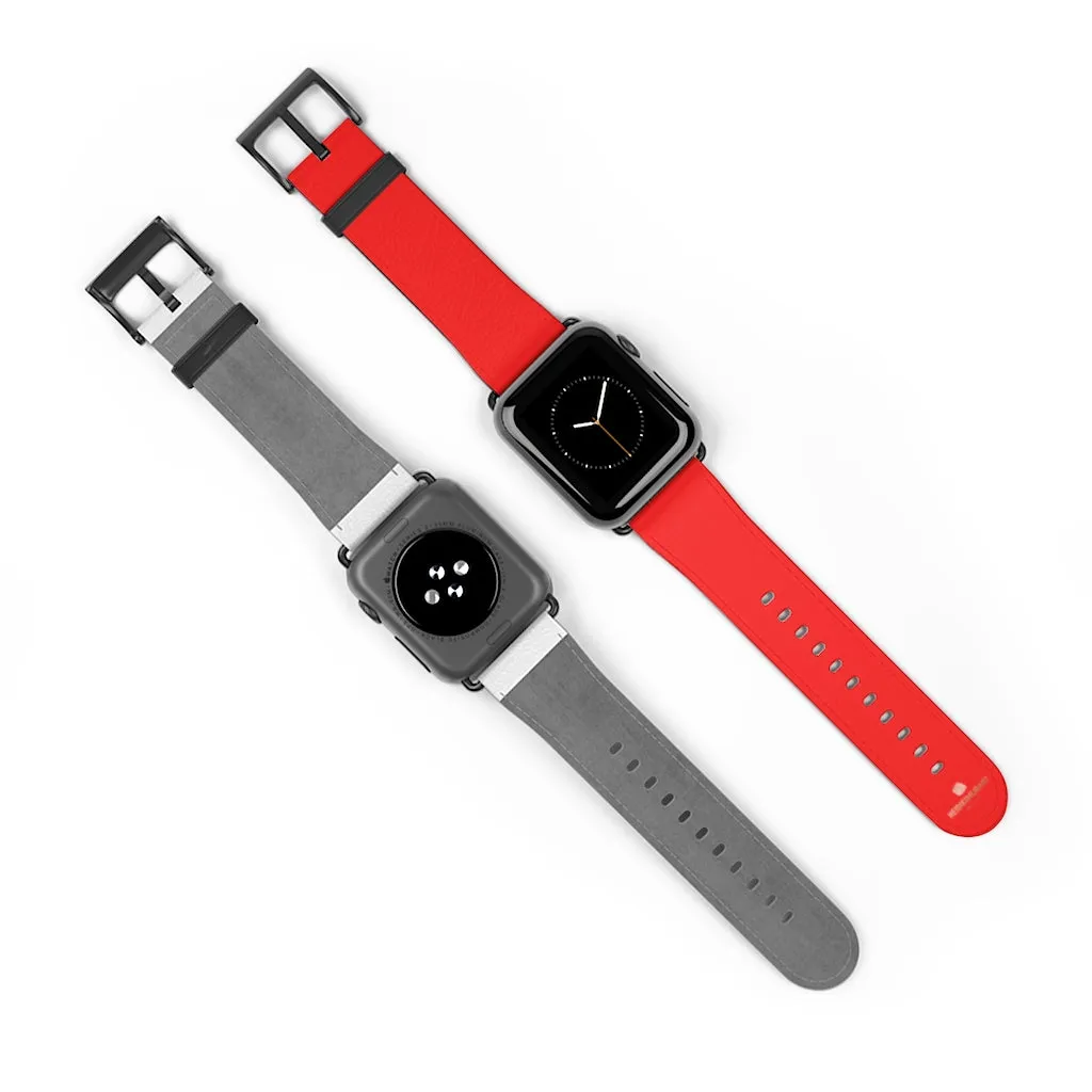 Hot Red Apple Watch Band, Solid Color 38mm/42mm Best Watch Band Strap - Made in USA