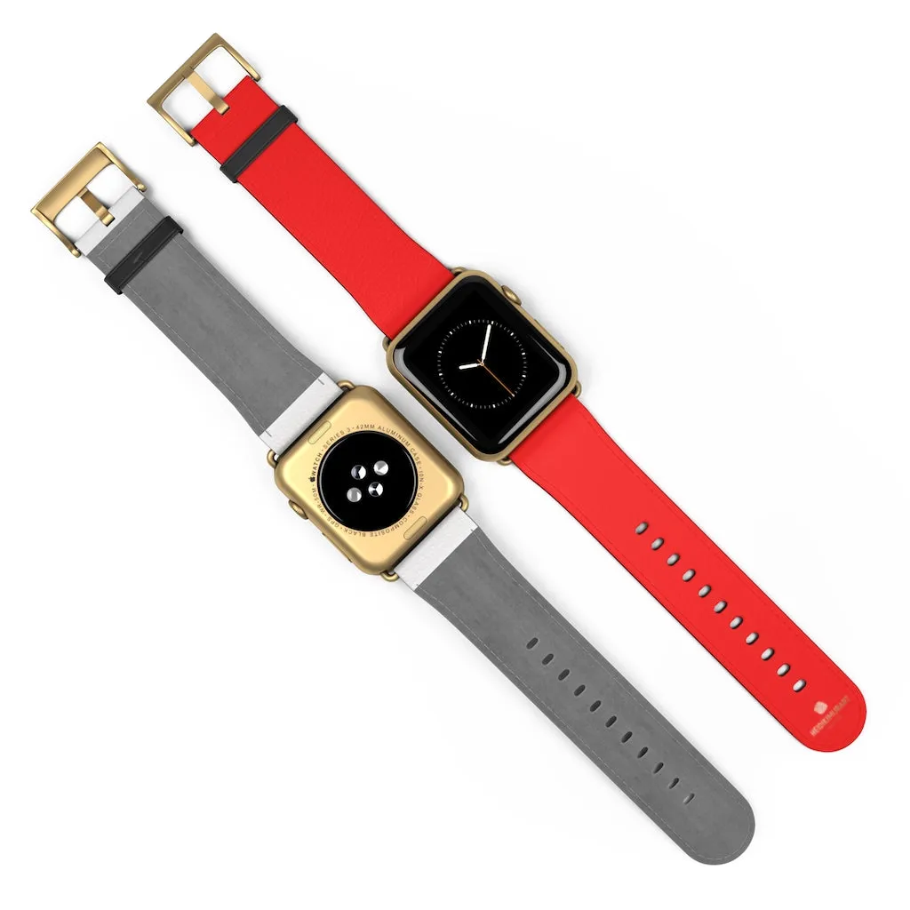 Hot Red Apple Watch Band, Solid Color 38mm/42mm Best Watch Band Strap - Made in USA