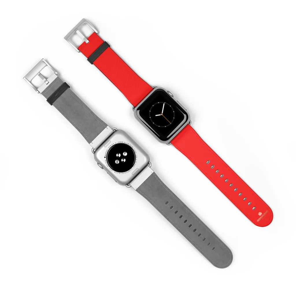 Hot Red Apple Watch Band, Solid Color 38mm/42mm Best Watch Band Strap - Made in USA