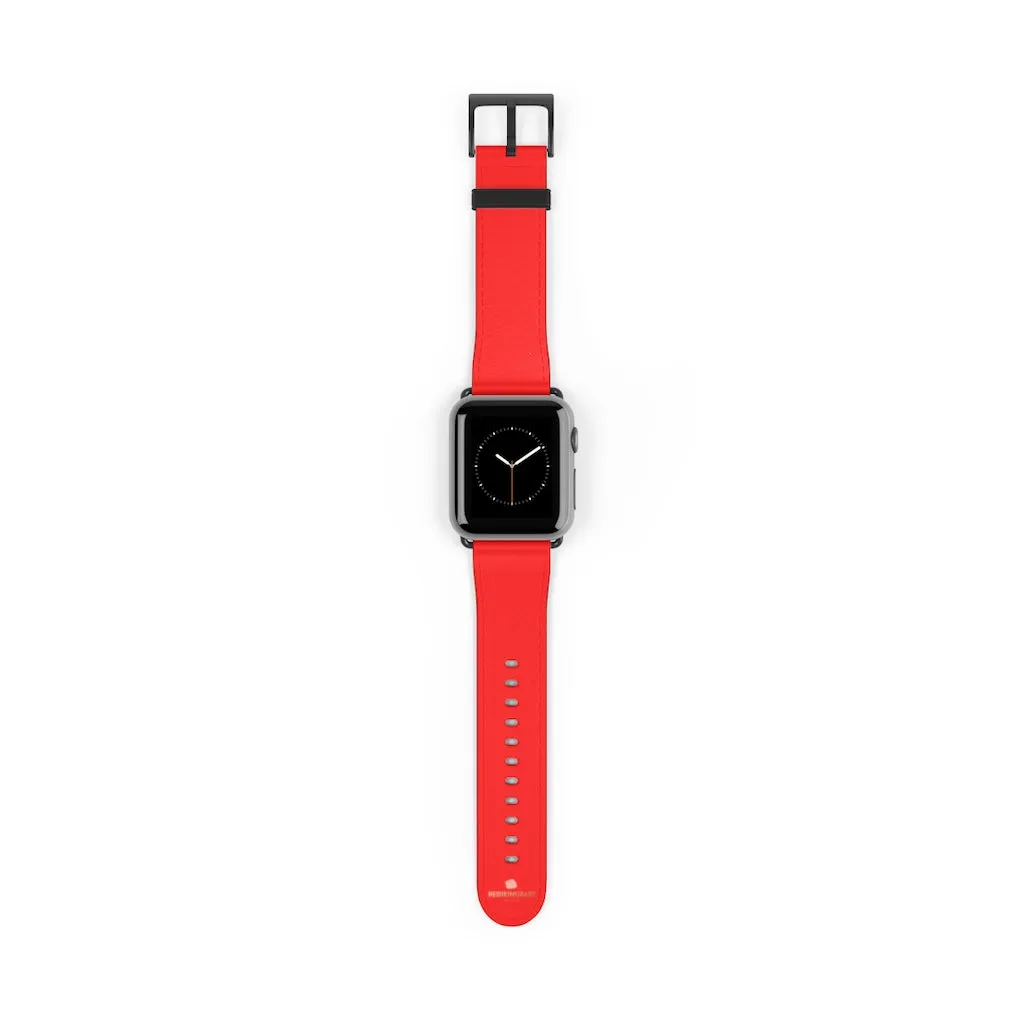 Hot Red Apple Watch Band, Solid Color 38mm/42mm Best Watch Band Strap - Made in USA