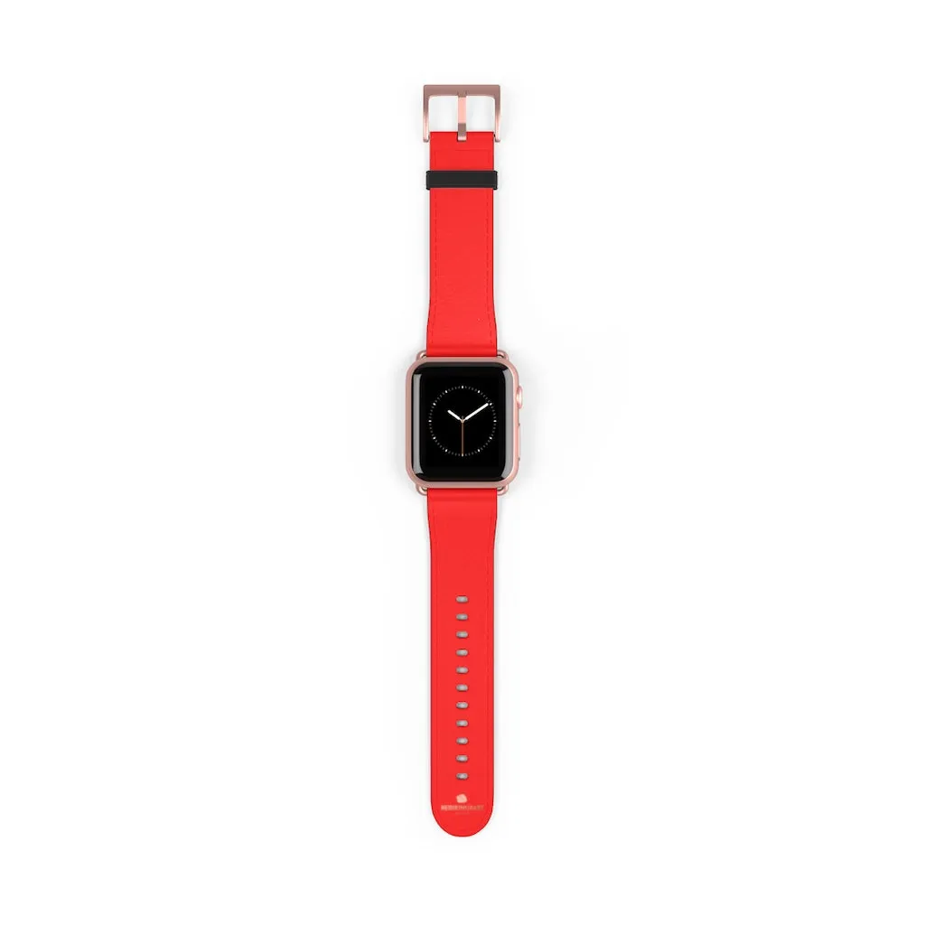 Hot Red Apple Watch Band, Solid Color 38mm/42mm Best Watch Band Strap - Made in USA