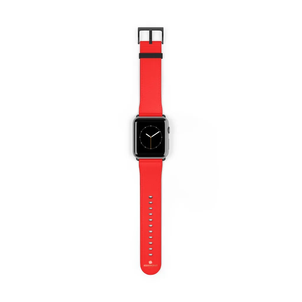 Hot Red Apple Watch Band, Solid Color 38mm/42mm Best Watch Band Strap - Made in USA