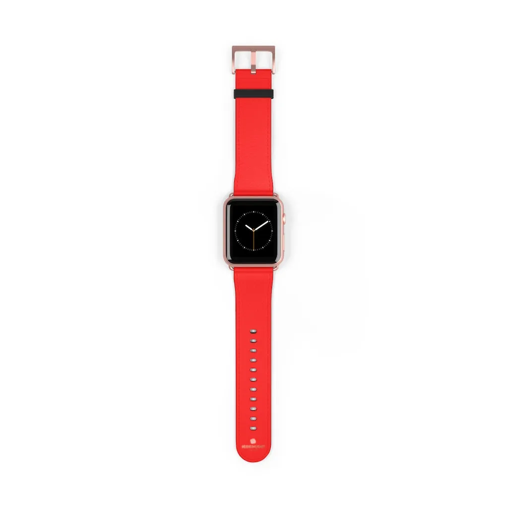 Hot Red Apple Watch Band, Solid Color 38mm/42mm Best Watch Band Strap - Made in USA