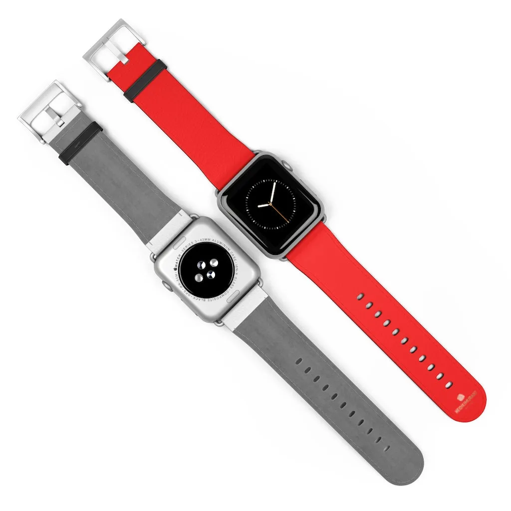 Hot Red Apple Watch Band, Solid Color 38mm/42mm Best Watch Band Strap - Made in USA