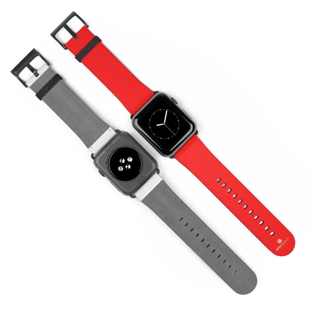 Hot Red Apple Watch Band, Solid Color 38mm/42mm Best Watch Band Strap - Made in USA