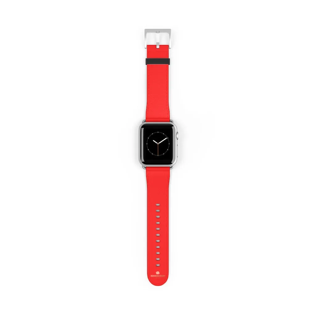 Hot Red Apple Watch Band, Solid Color 38mm/42mm Best Watch Band Strap - Made in USA
